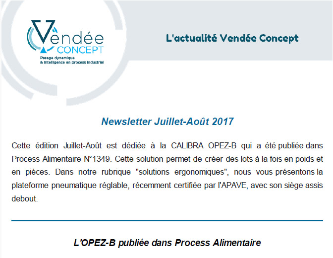 Newsletter juillet/août 2017